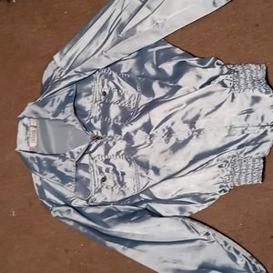 Vintage blue satin selene sport jacket